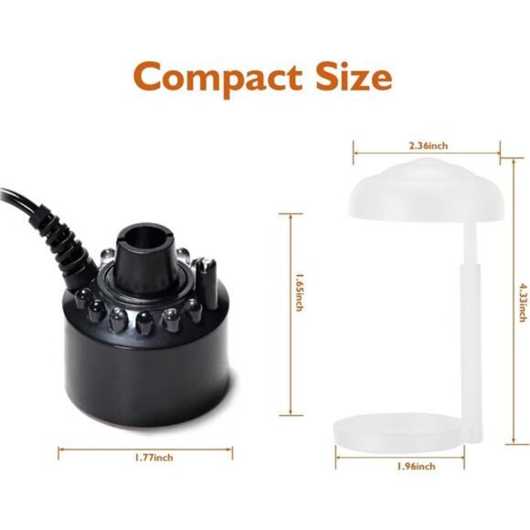 12 LED Mist Maker Water Fountain Pond Fog Atomizer Air Humidifier - Picture 4 of 7